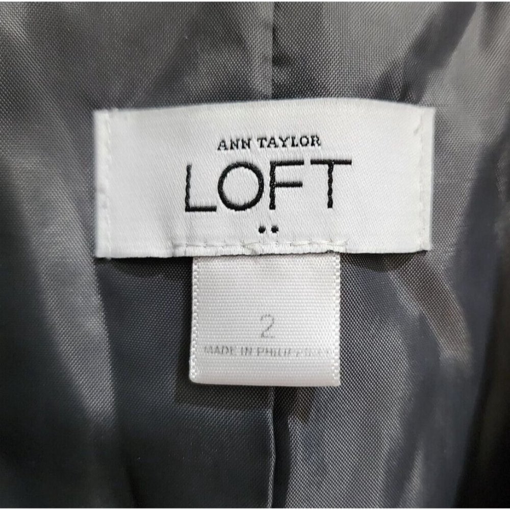 Ann Taylor LOFT Women's Blazer Jacket One Button Wool Blend Gray Career Size 2 - Picture 5 of 8